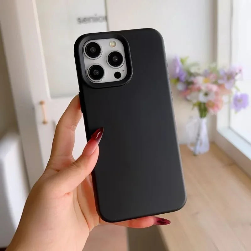 Coque en silicone pour iPhone Séries 11 à 17 – Housse de protection arrière toucher doux