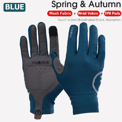 Guantes de ciclismo INBIKE 2024 – Guantes de bici de forro polar con dedos completos y acolchado de gel para hombre, accesorios de invierno con pantalla táctil para ciclismo de carretera y MTB