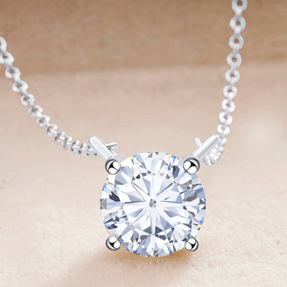 Collar con colgante de moissanita de plata de ley 925 – Joyería fina nupcial y para mujer de 0,5 a 5 quilates