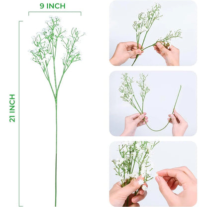 1 Fleur Artificielle Haleine de Bébé de 63 cm – Gypsophile Artificiel Réaliste pour Bouquets DIY, Mariages, Fêtes et Décoration Intérieure