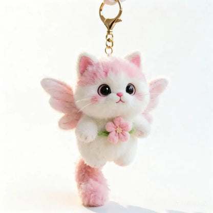Realistic Kitten Cat Keychain – Soft Furry Cat Bag Charm with Metal Clip for Backpacks, Purses & Everyday Accessories