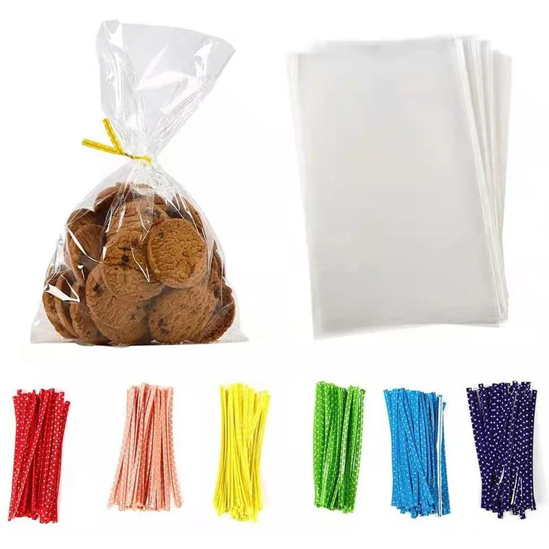 Bolsas de celofán transparentes StoBag – Bolsas de plástico transparentes para regalos, dulces, galletas, recuerdos de fiesta, bodas, Navidad y empaques de regalo