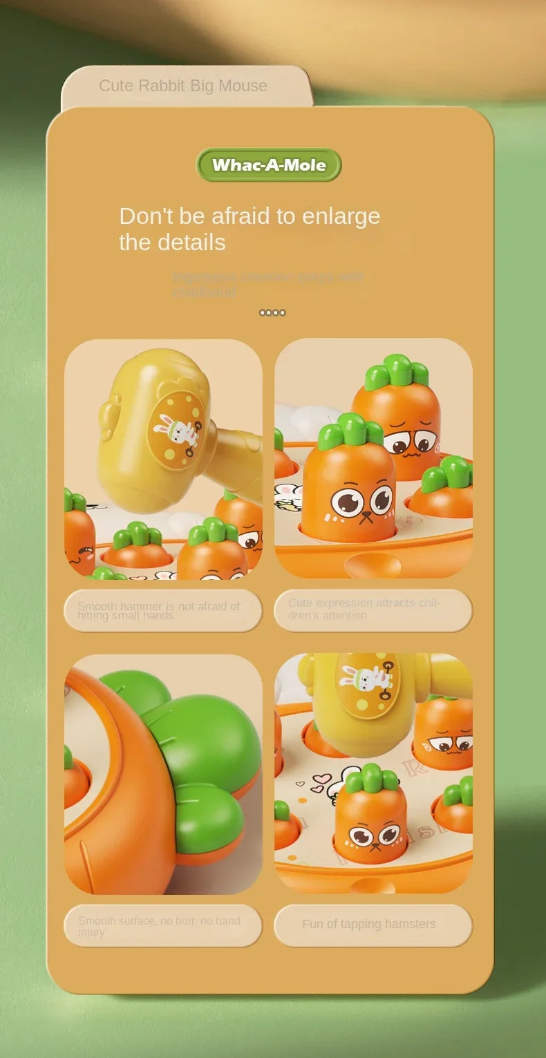 Juego de martillar de madera Montessori – Juguete de aprendizaje para niños pequeños con temática de animales de dibujos animados, juego interactivo para padres e hijos, regalo de cumpleaños para el desarrollo temprano