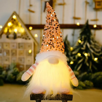 1–3PCS Christmas Gnome Reindeer Decorations 2026 – LED Glowing Gnome Doll Night Light for Xmas Tree, Home Decor, Gifts & New Year 2027