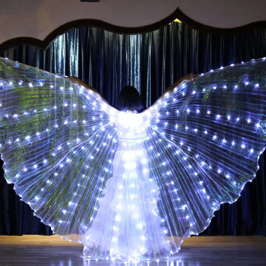 Alas de Mariposa Luminosas LED – Alas de Disfraz Brillantes para Baile, Fiestas, Cosplay y Actuaciones Escénicas