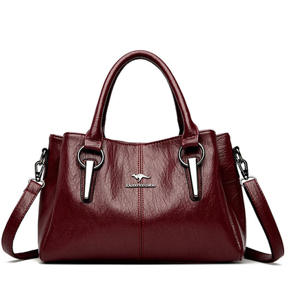 Genuine Cow Leather Women's Handbag Luxury Tote Shoulder Crossbody Messenger Bag