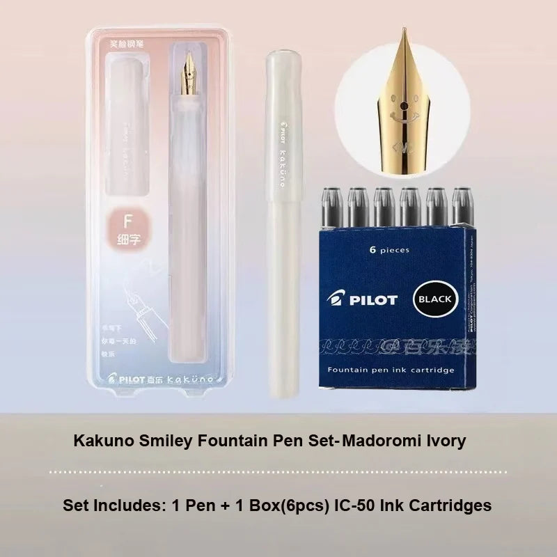 Pluma Estilográfica Pilot Kakuno – Bolígrafo de Escritura Antideslizante Fácil de Usar para Principiantes con Agarre Suave para Caligrafía, Diarios, Oficina y Colección de Papelería