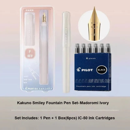 Pluma Estilográfica Pilot Kakuno – Bolígrafo de Escritura Antideslizante Fácil de Usar para Principiantes con Agarre Suave para Caligrafía, Diarios, Oficina y Colección de Papelería