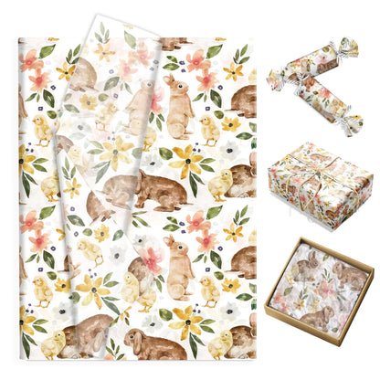 20/50PCS Retro Rabbit Tissue Paper – Cute Easter Snow Pear Gift Wrapping & Party Decoration Paper for Gifts, Packaging & Events