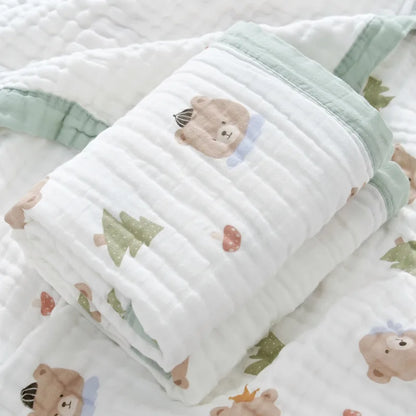 Manta de bebé de gasa 100% algodón de 6 capas – Suave, transpirable, arrullo para recién nacidos, envoltura para bebés y toalla de baño absorbente para bebés