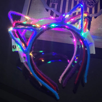 Serre-tête lumineux LED Oreilles de Chat & Lapin – Bandeau lumineux pour Anniversaires, Festivals & Mariages
