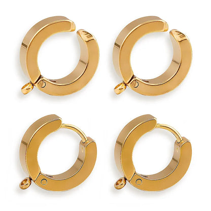 10-Piece Gold Stainless Steel Hoop Earring Hooks with Round Posts – DIY Earring Making Supplies & Jewelry Findings for Women