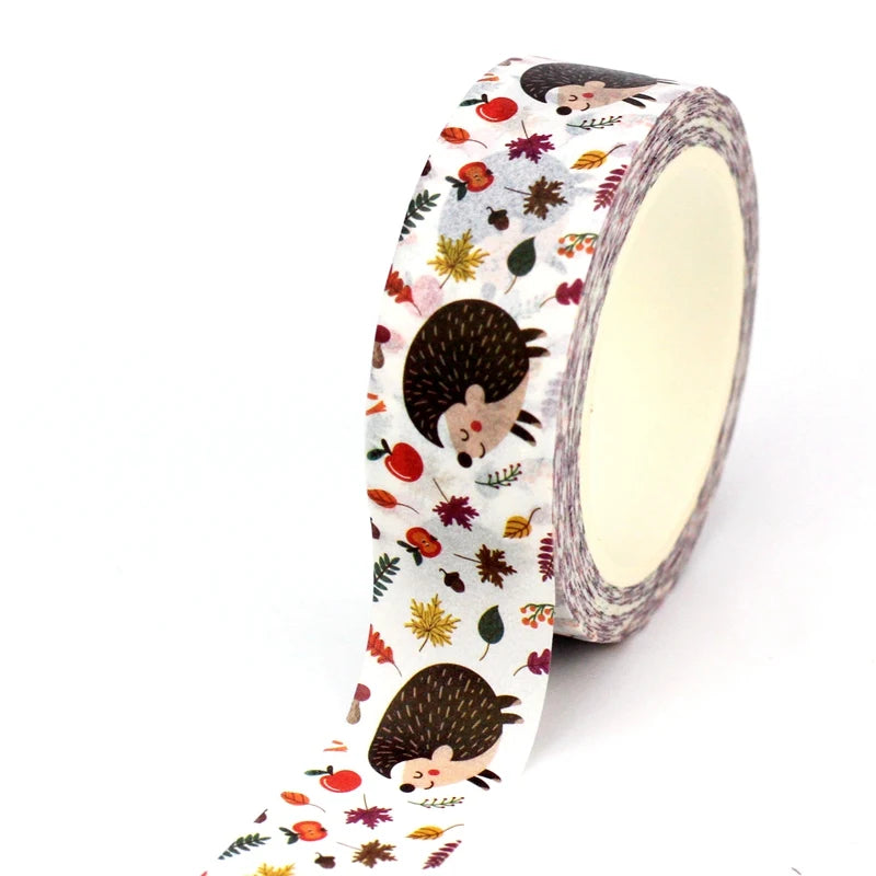 1PC 10M Fall Washi Tape – Pumpkin, Maple Leaves, Corn, Turkey & Sunflower Decorative Masking Tape for Scrapbooking, Planners & Stationery