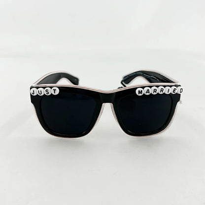 Just Married LED Heart Glasses – Light-Up EL Neon Glasses for Weddings, Engagements & Bridal Showers