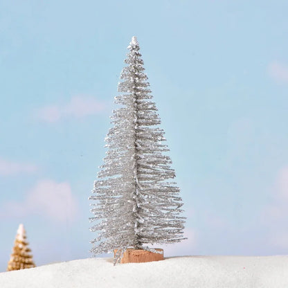 6PCS Mini Christmas Trees – PVC Micro Landscape Xmas Tree Decorations in 7CM/9CM Sizes for Home, Navidad & Holiday Gifts