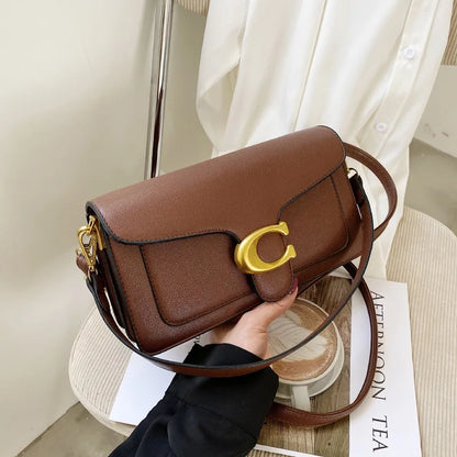 Double Strap Small Square Crossbody Bag for Women Stylish Underarm Shoulder Purse with Adjustable Strap