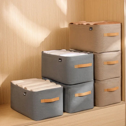 Thickened Clothes Storage Organizer – Foldable Wardrobe Storage Box for Pants, Sweaters, Jeans & Clothing, Drawer Organizer Cabinet Storage Container for Home Organization