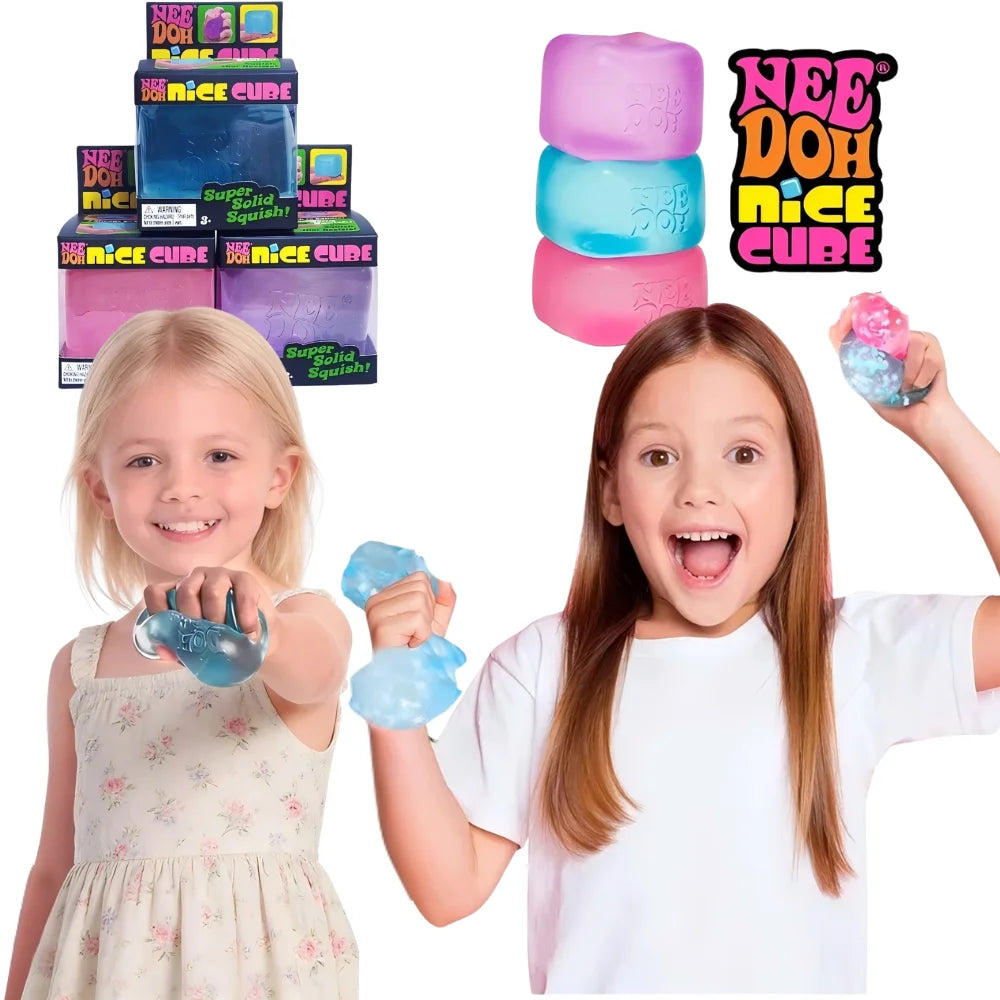 Trending Nee Doh Jellyfish & Cube Squish Toy – Soft Jelly Squeeze Stress Relief Fidget Toy, Sensory NeeDoh for Kids & Adults