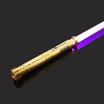 RGB Metal Lightsaber – Dueling Smooth Swing Laser Sword, 16 Color Changing & 16 Sound Effects, FOC Rave Flashing Toy Saber