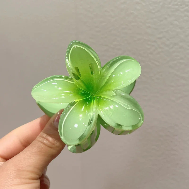 Pinzas de pelo hawaianas con diseño floral degradado – Pasadores grandes florales tropicales para mujer | Accesorios de moda para el pelo para vacaciones en la playa