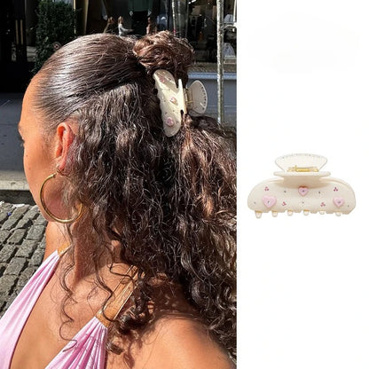 Pinzas para el pelo de cereza bonitas – Pinzas para el pelo de acetato con diamantes de imitación de frutas, flores y mariposas para mujeres y niñas | Accesorios para el pelo de moda Kawaii