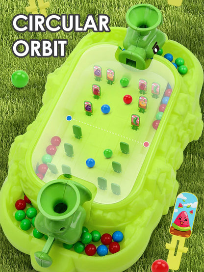 Kids Vegetable Pinball Machine Shooting Desktop Game – Two Player Parent-Child Interactive Battle Toy, Christmas Gift