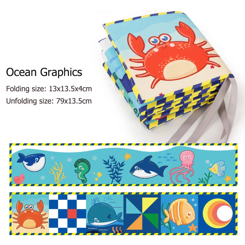 Black & White Sensory Cloth Book for Babies 0–12 Months Montessori Soft Crinkle Toy