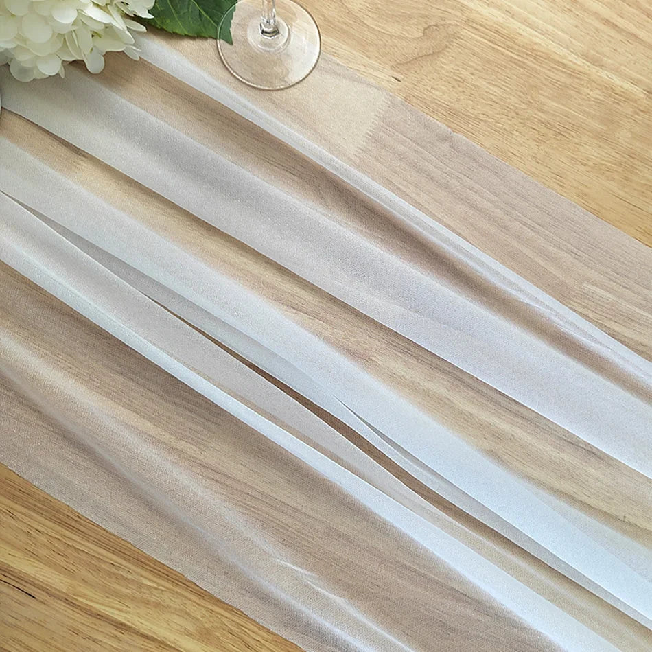 Camino de mesa de gasa - Decoración de arco de boda de tela de seda transparente | Decoración de mesa bohemia para cumpleaños y eventos