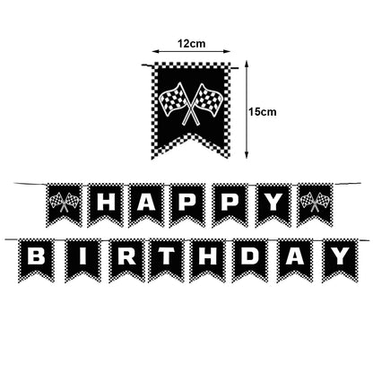 Racing Car Birthday Party Decorations – Race Car, Tire Wheel, Traffic Cone & Checkered Balloons for Kids' Racing-Themed Parties