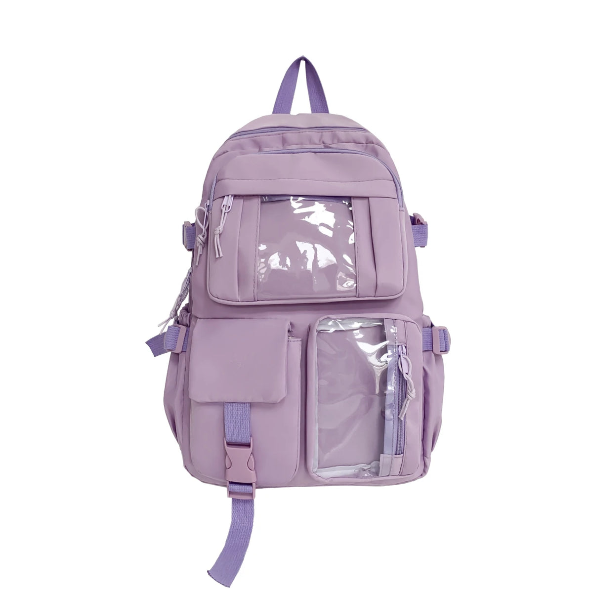 Cute Nylon Backpack for Girls & Women – Multi-Pocket Student School Bag, Lightweight Casual Backpack for Students, Travel & Daily Use