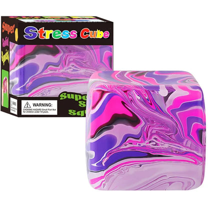 Needoh Soft Glutinous Sensory Stress-Relief Toy Cube – Gel Filled Stretchable Soft Ice Cube, Slow Rebound Fidget Toy (Blind Box Style)