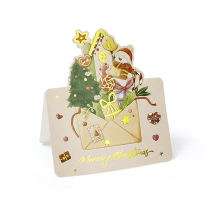 100PCS Foldable Christmas Greeting Cards with Envelopes – Bronzing Xmas Invitation & Gift Cards for Holiday Parties, Home & Decor