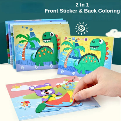 Lot de 10 puzzles autocollants 3D en mousse EVA – Kit de loisirs créatifs sur le thème des animaux de dessin animé pour l'apprentissage et le jeu créatif des enfants