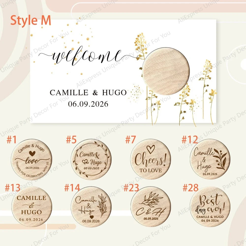 Custom Engraved Wooden Wine Stoppers with Stand & Thank You Cards – Wedding Guest Favors, Party Decor, 10–50PCS Bulk