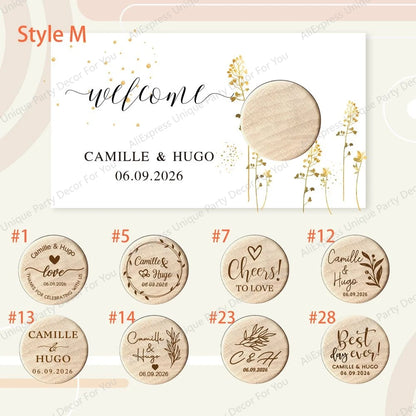 Custom Engraved Wooden Wine Stoppers with Stand & Thank You Cards – Wedding Guest Favors, Party Decor, 10–50PCS Bulk