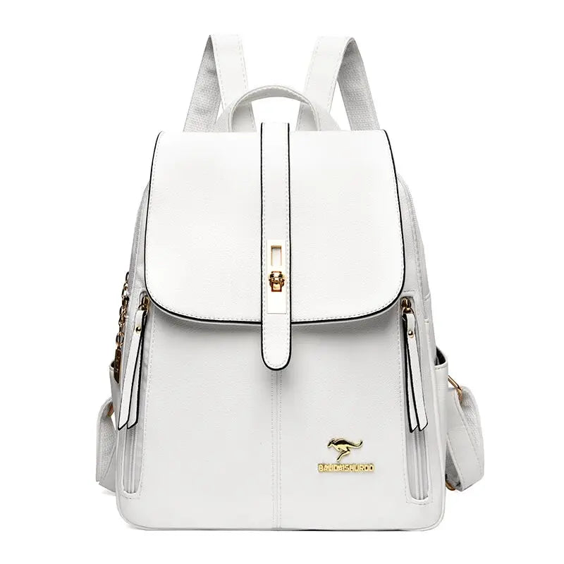 Women's Large-Capacity Leather Backpack Purse – High-Quality Vintage Rucksack for School, Travel, Work & Everyday Use, Stylish Ladies' Bookbag
