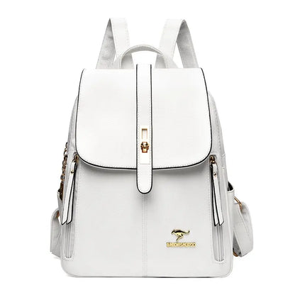 Women's Large-Capacity Leather Backpack Purse – High-Quality Vintage Rucksack for School, Travel, Work & Everyday Use, Stylish Ladies' Bookbag