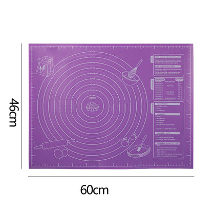 Tapete de silicona para hornear - Tapete antiadherente para amasar masa de 40/50/60 cm, lámina grande de cocina para extender masa para pizza, pan, pastel y preparación de horneado, almohadilla reutilizable de grado alimenticio