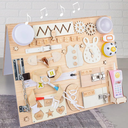 Accesorios para tablero de actividades Montessori – Piezas de tablero de actividades sensoriales DIY con enchufe eléctrico, juguetes de aprendizaje para niños