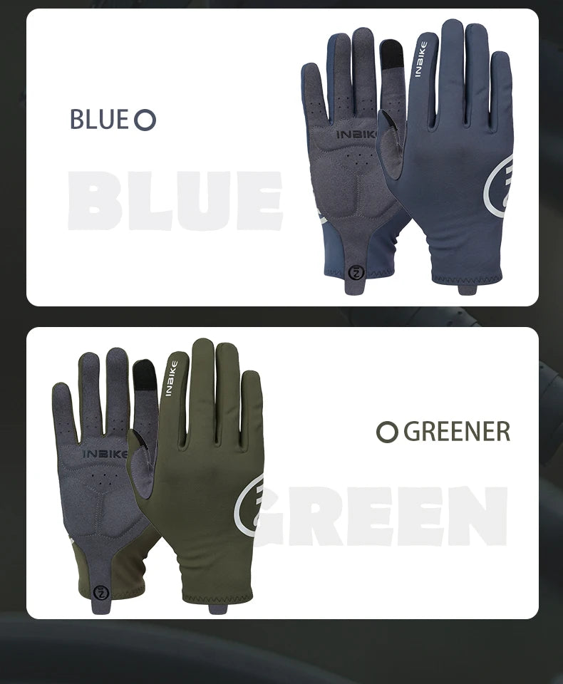 Guantes de ciclismo INBIKE 2024 – Guantes de bici de forro polar con dedos completos y acolchado de gel para hombre, accesorios de invierno con pantalla táctil para ciclismo de carretera y MTB