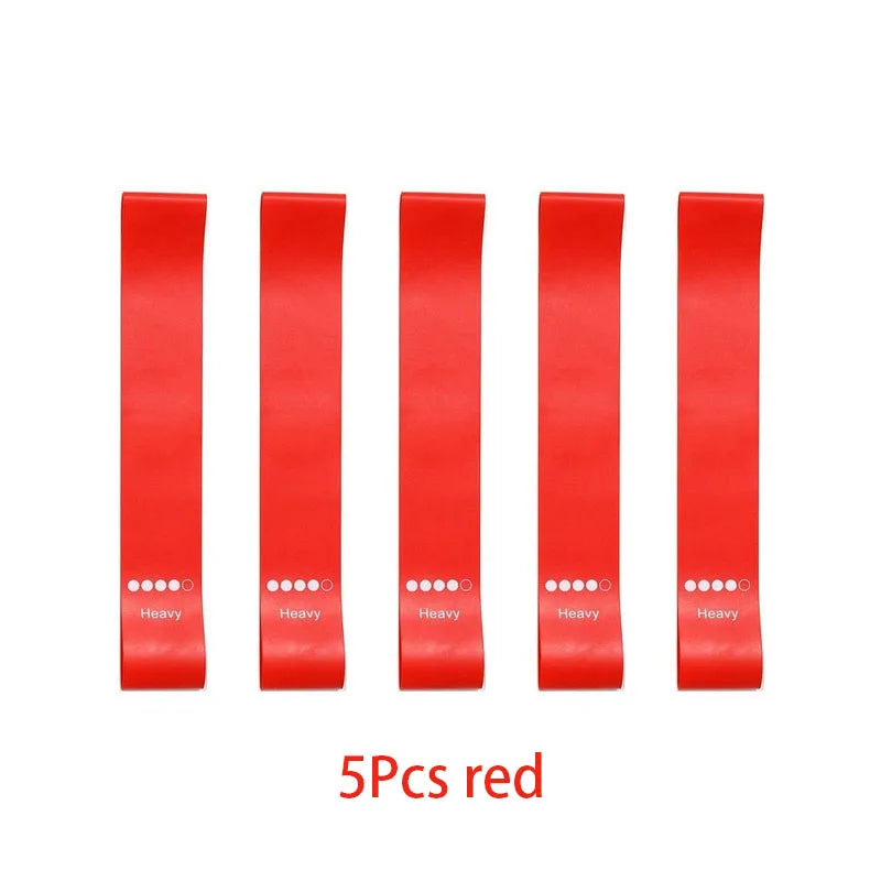 Lot de 5 bandes de résistance pour yoga – Bandes élastiques de Pilates pour musculation, étirements, entraînement musculaire et exercices de fitness à domicile