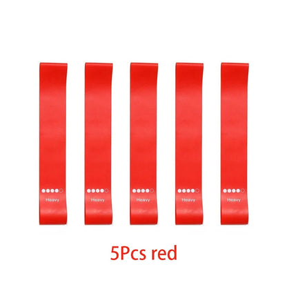 Lot de 5 bandes de résistance pour yoga – Bandes élastiques de Pilates pour musculation, étirements, entraînement musculaire et exercices de fitness à domicile