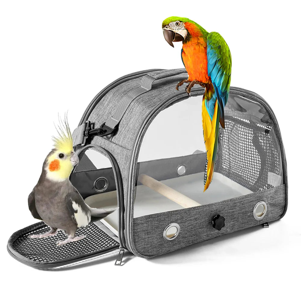 Portable Foldable Bird Carrier Bag – Oxford Cloth Travel Cage for Parrots, Pigeons & Small Birds, Lightweight Outdoor Pet Bag