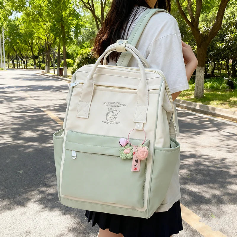 Japanese Kawaii Backpack for Women & Girls – Large-Capacity Waterproof School Bag with Laptop Compartment for Students, Travel & Daily Use