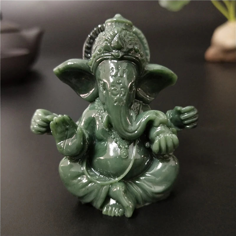 Statue de Ganesha en bronze – Figurine de sculpture du dieu éléphant hindou pour décoration de maison, de bureau, décoration spirituelle et cadeau