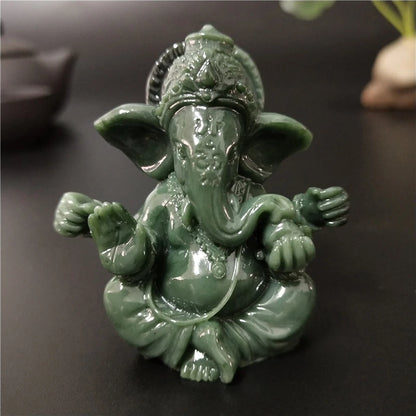 Statue de Ganesha en bronze – Figurine de sculpture du dieu éléphant hindou pour décoration de maison, de bureau, décoration spirituelle et cadeau