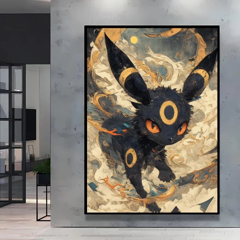 Pokémon Umbreon Canvas Wall Art – Stylish High Quality Decorative Painting for Home (Multiple Sizes)