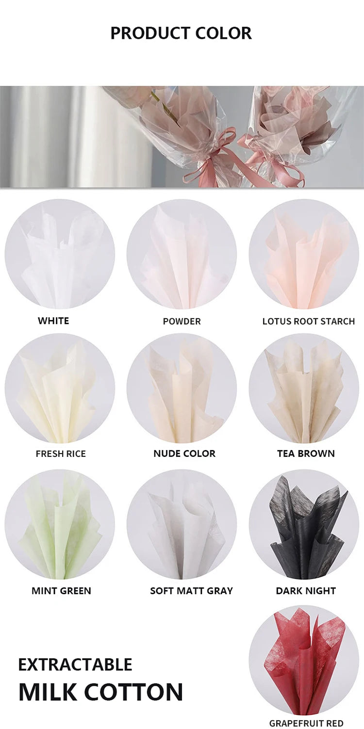 40 hojas de papel de envolver flores no tejido impermeable para ramos, arreglos florales y empaques de regalo