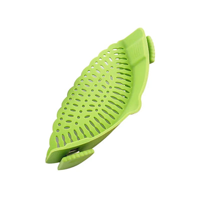 Universal Silicone Clip-On Pot Strainer – Food-Grade Anti-Spill Pasta Colander with Secure Pan Attachment, Reusable Fruit & Vegetable Drainer