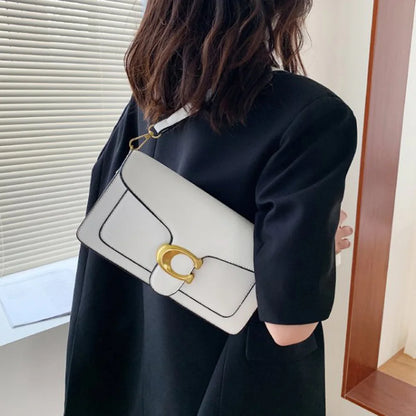 Double Strap Small Square Crossbody Bag for Women Stylish Underarm Shoulder Purse with Adjustable Strap